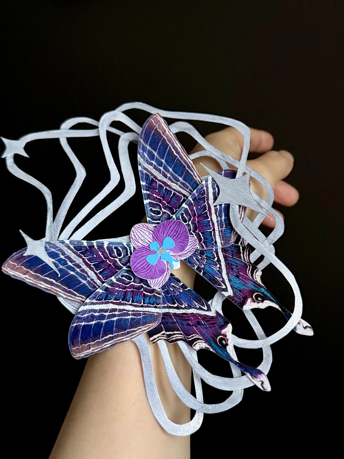 Moon Ripple, Fantasy Paper Moth Based on Moon Eyetail Moth