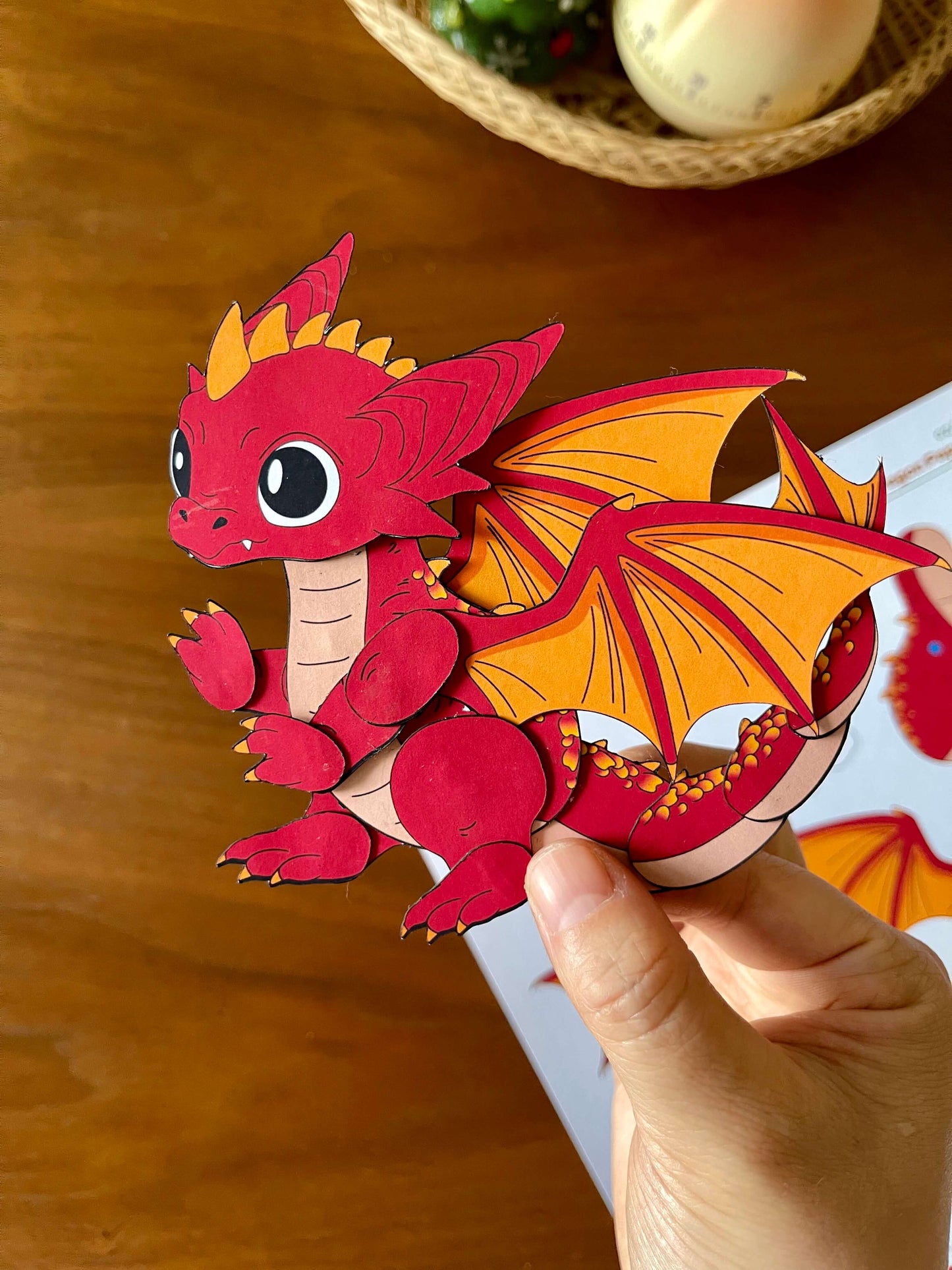 a digital template of baby dragon paper doll