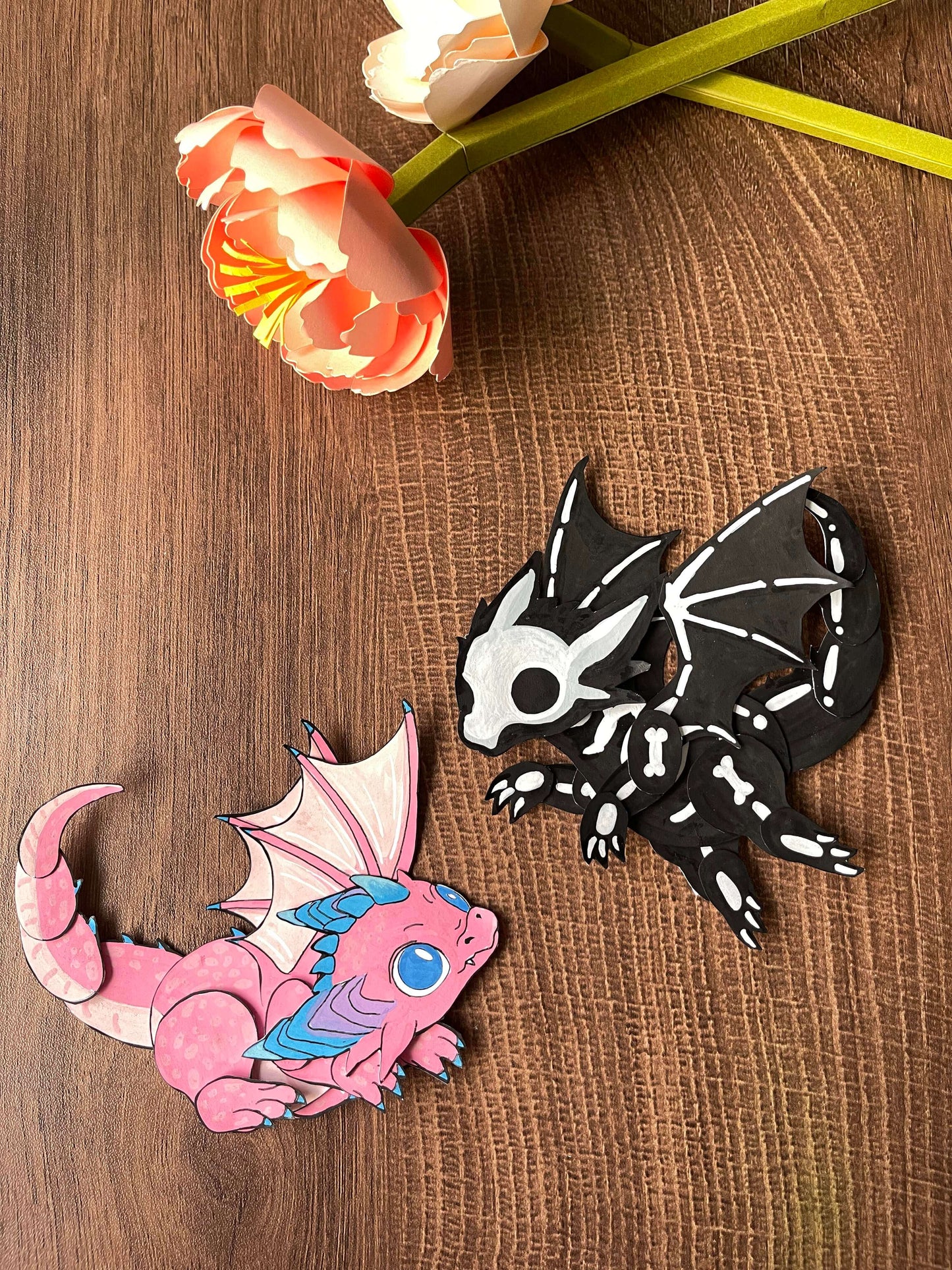 a digital template of baby dragon paper doll