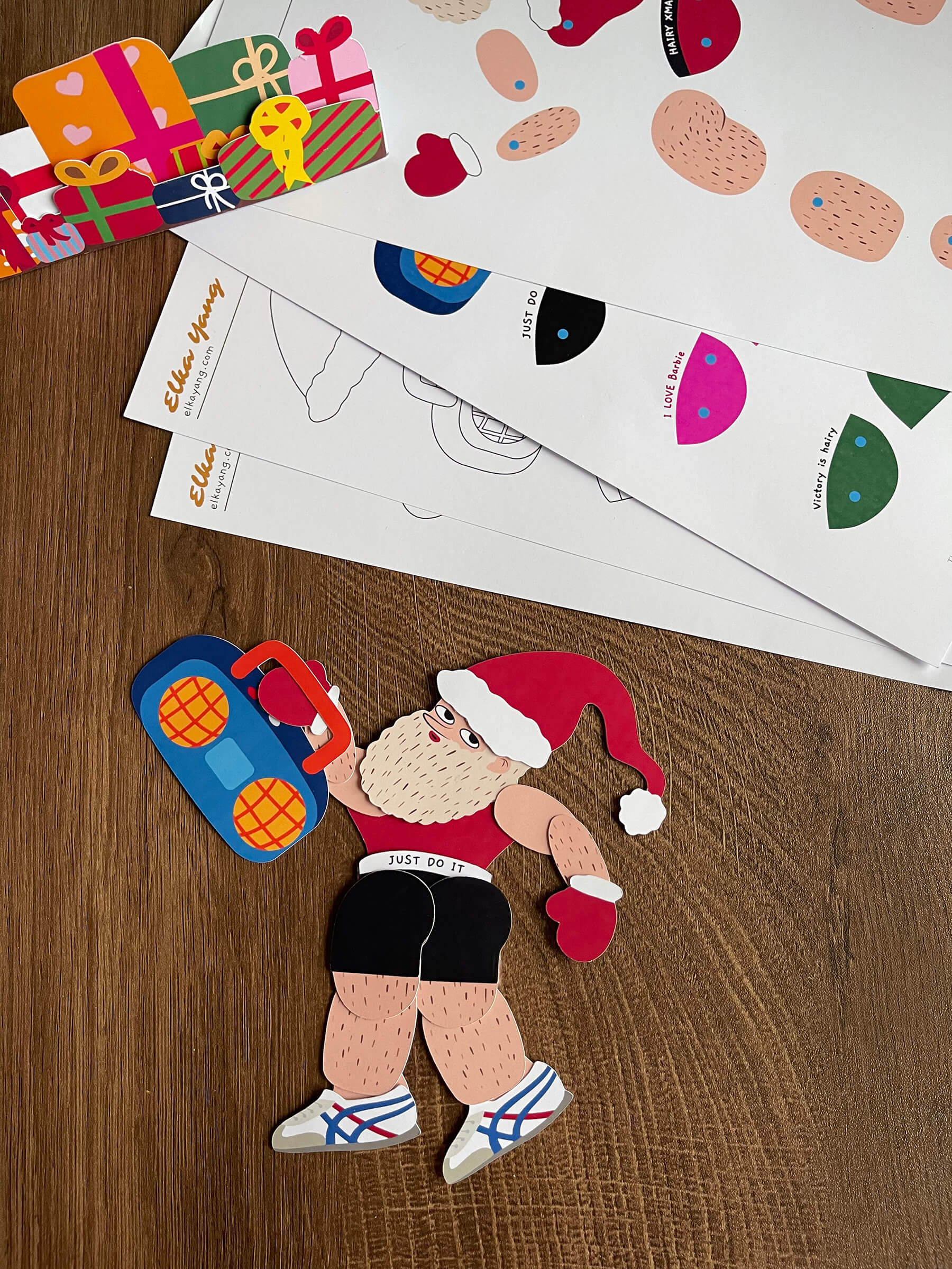 Hariy Santa Paper Doll by ElkaYang