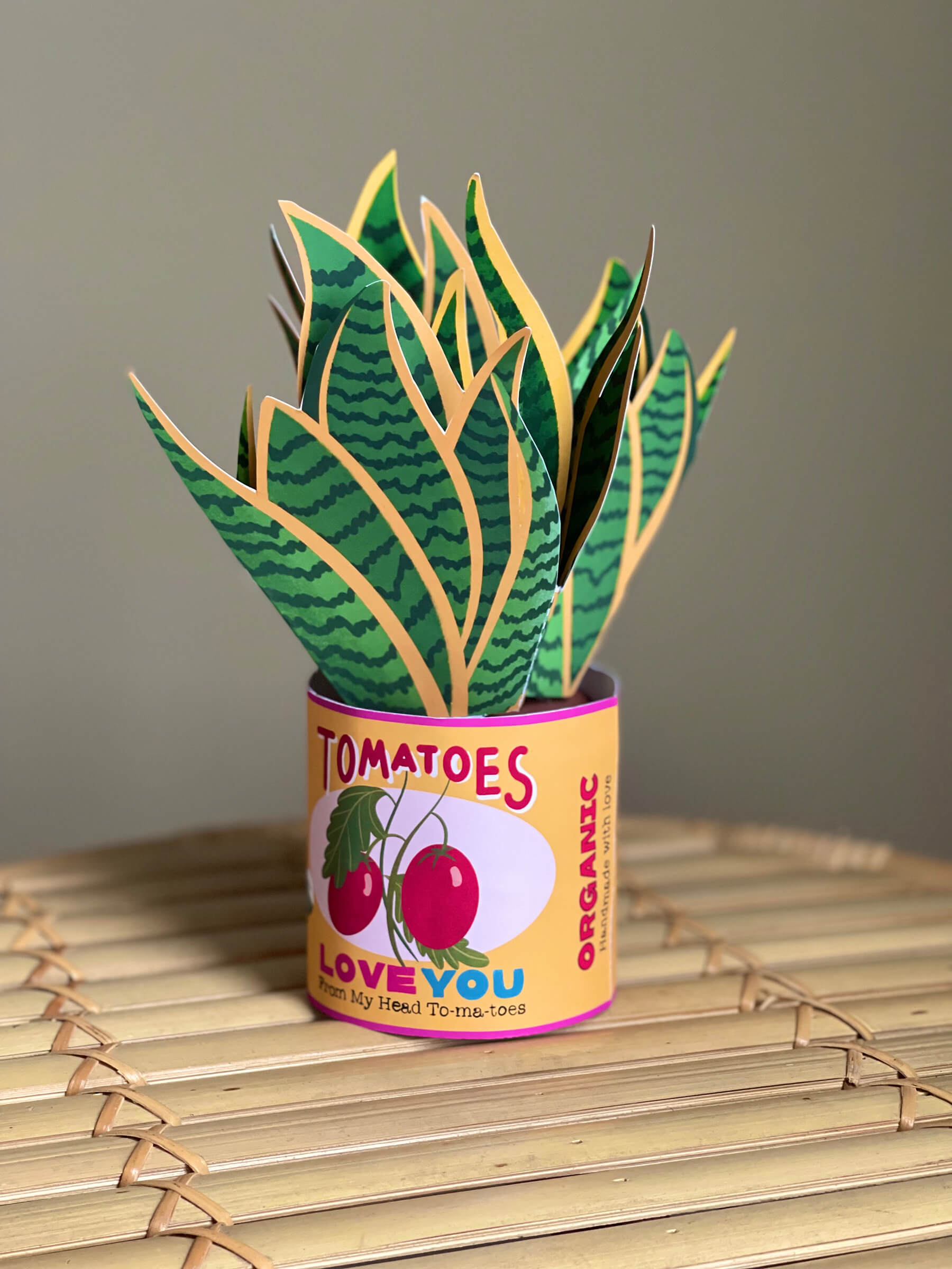 birthday snakes obvious plant Snake Plants Pop Up Card