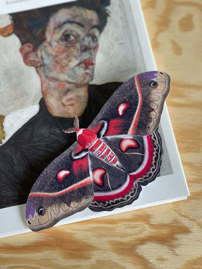 DIY Paper Cecropia Moth on a Book