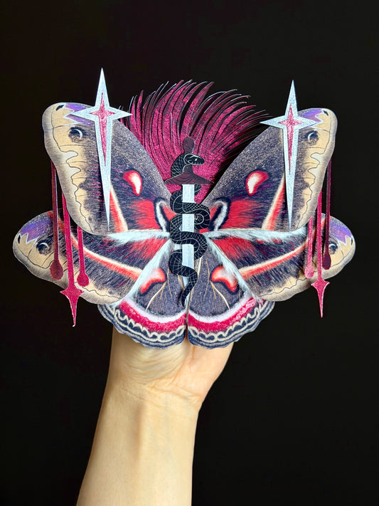 Cecropia Oath, Paper Fantasy moth based on Cecropia Moth