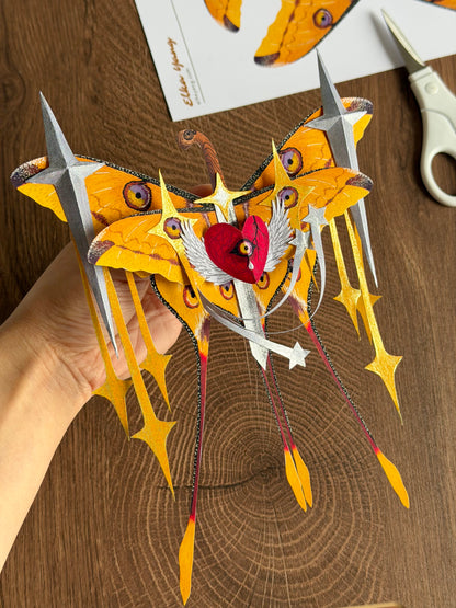 Comet Tears, Fantasy Paper Moth Based on Real Comet Moth