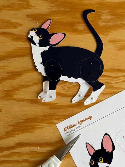 Devon Rex Paper Doll, Cat paper doll