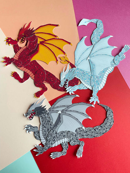 Dragon paper dolls