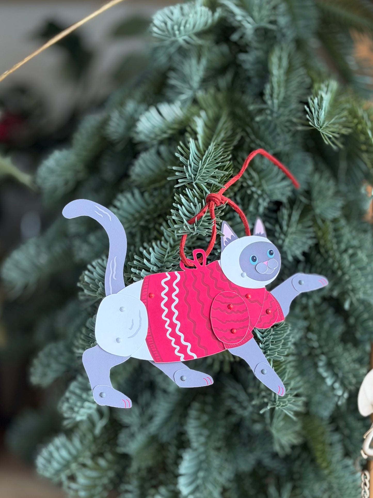 Siamese Cat in Red Sweater Paper Doll