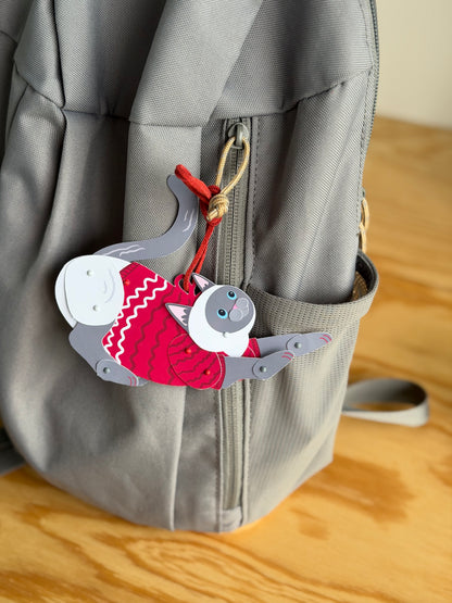 Siamese Cat in Red Sweater Paper Doll