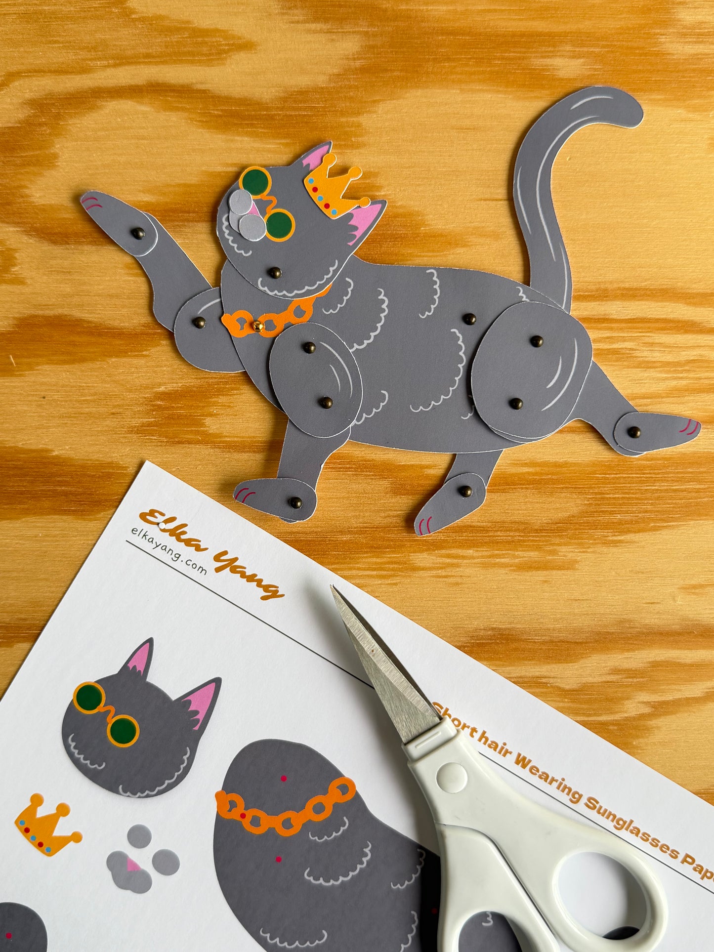 British Short hair Wearing Sunglasses Paper Doll