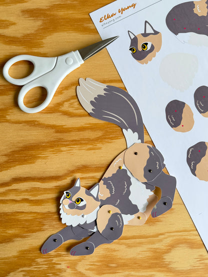 Dilute Tortoiseshell Cat Paper Doll