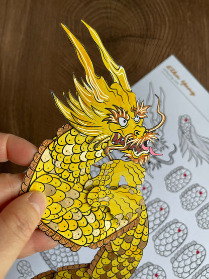 Japanese dragon paper doll, Chinese dragon paper doll, East dragon paper doll