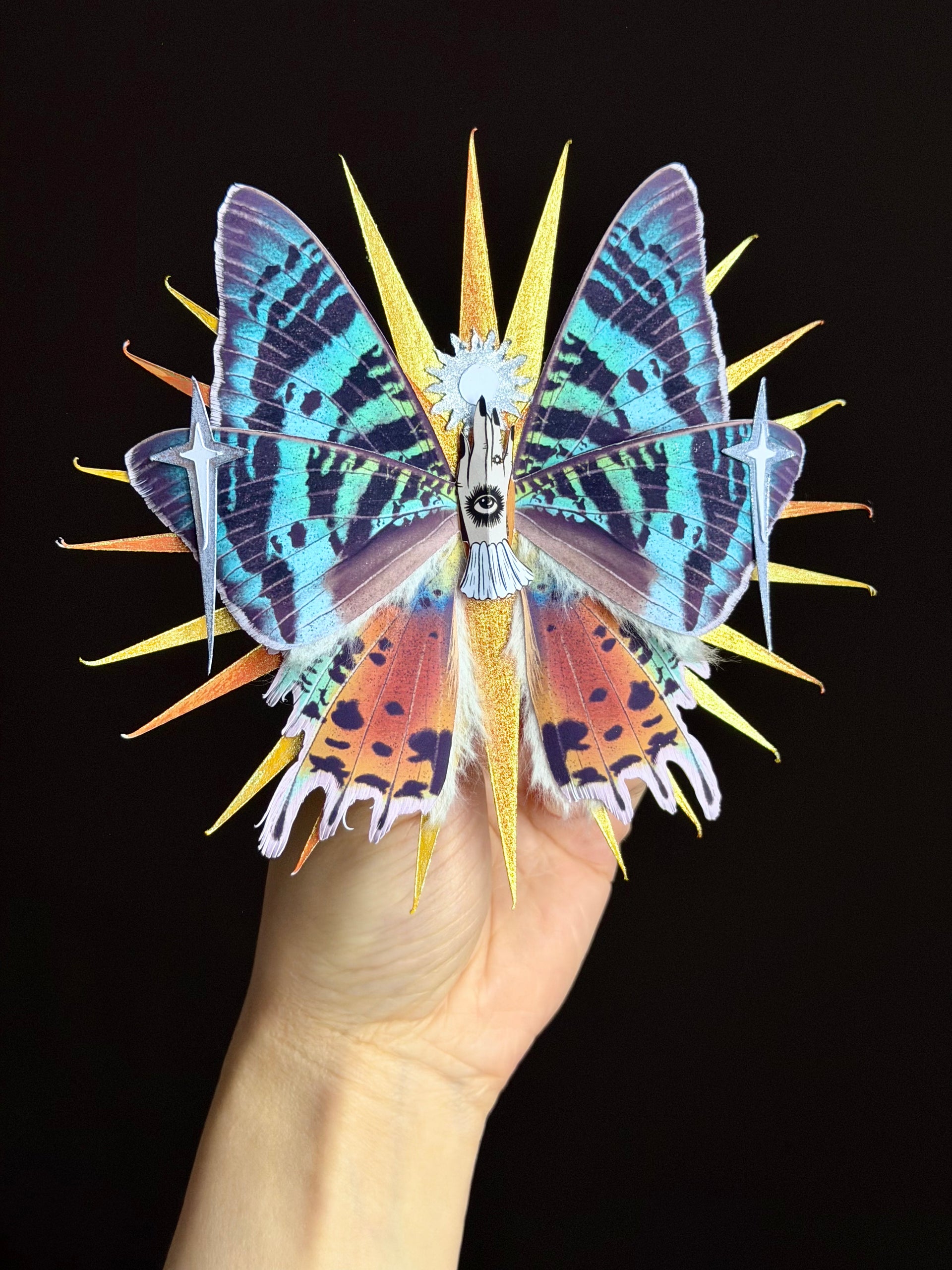 Sunset Ember | Fantasy Papercraft Moth｜ElkaYang – Elka Yang
