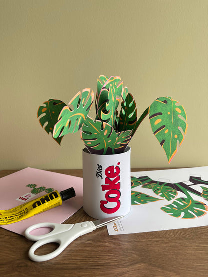 Monstera in Diet Coke Pop Up Card