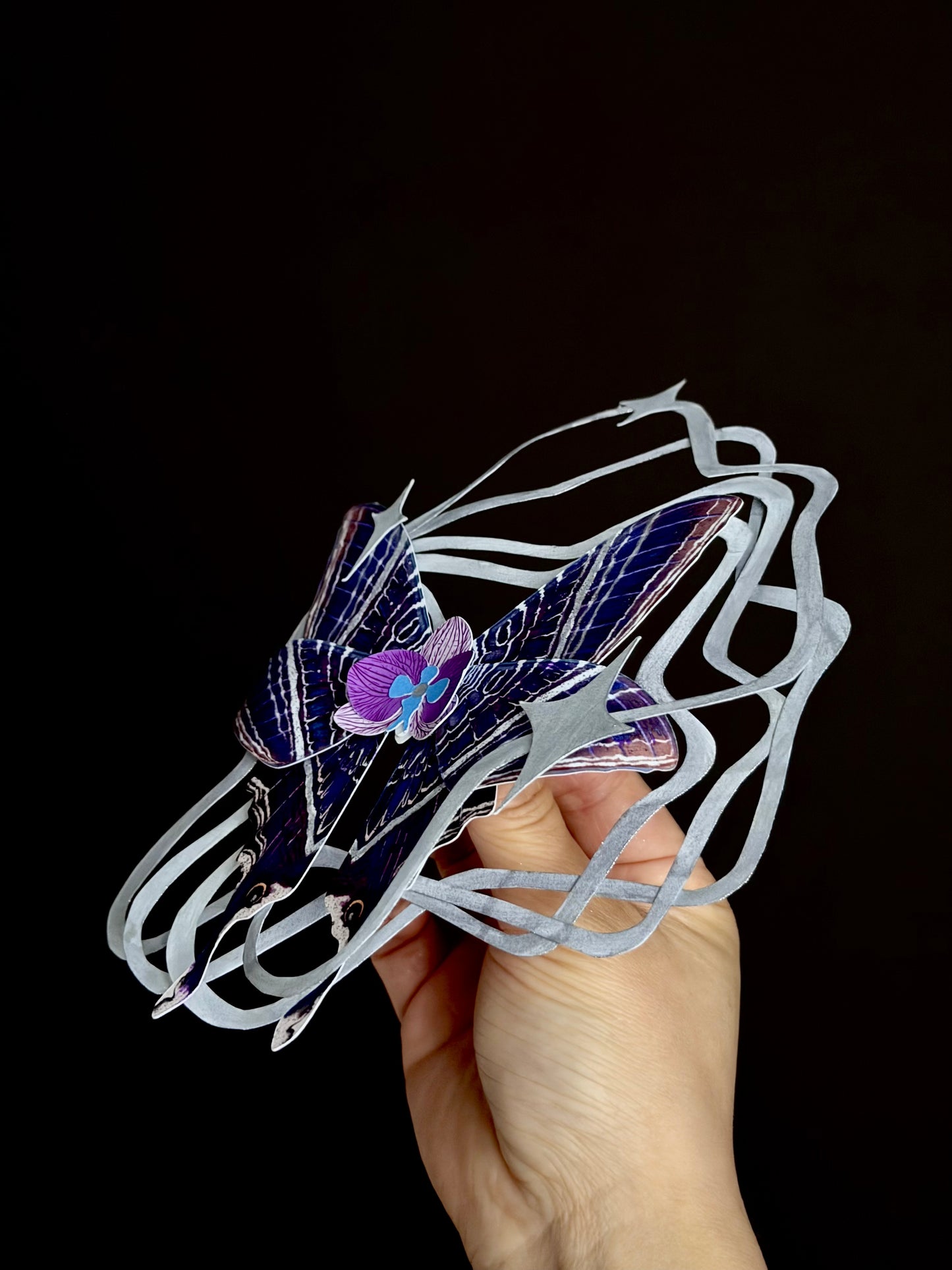 Moon Ripple, Fantasy Paper Moth Based on Moon Eyetail Moth