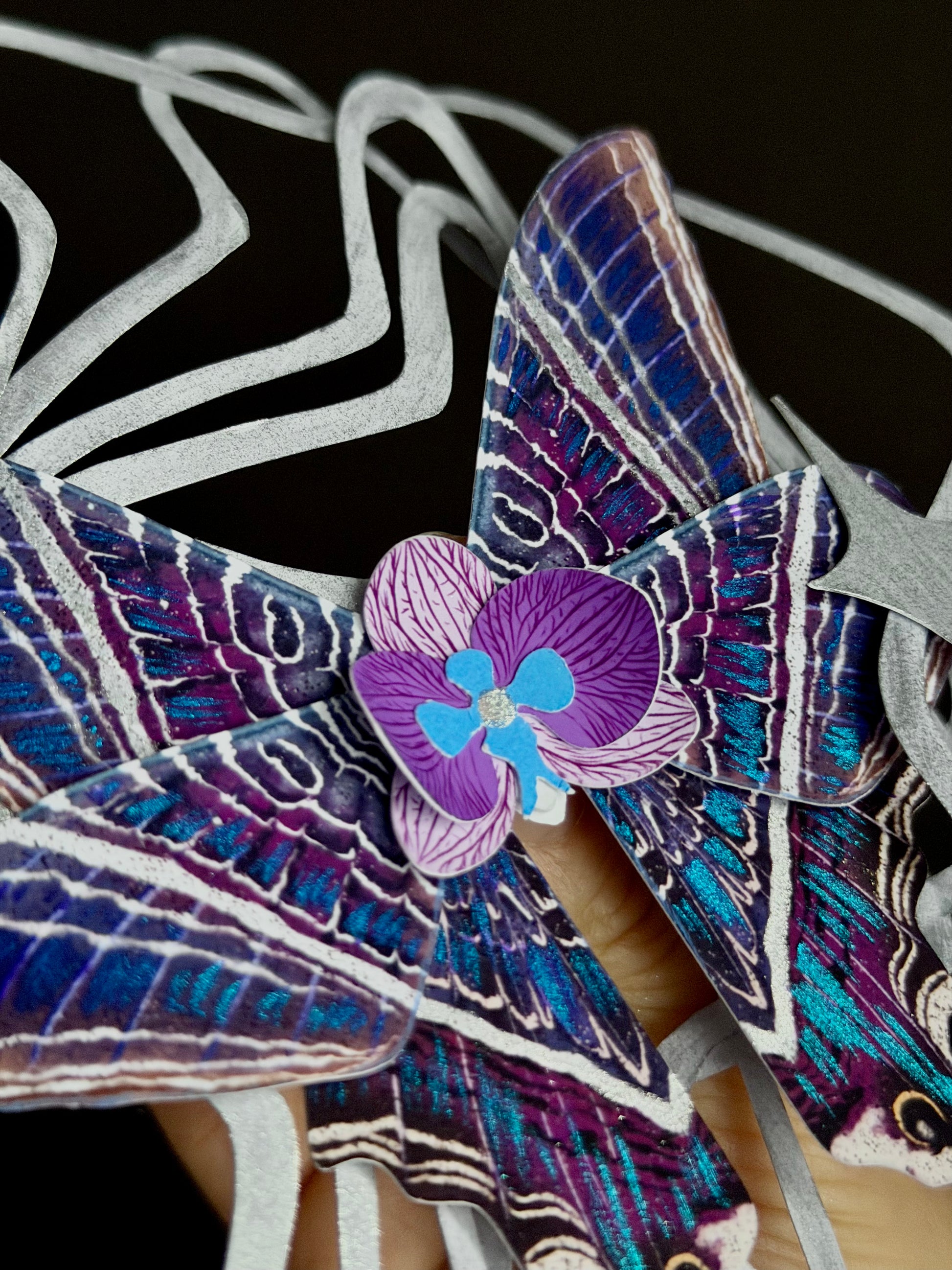 Moon Ripple, Fantasy Paper Moth Based on Moon Eyetail Moth