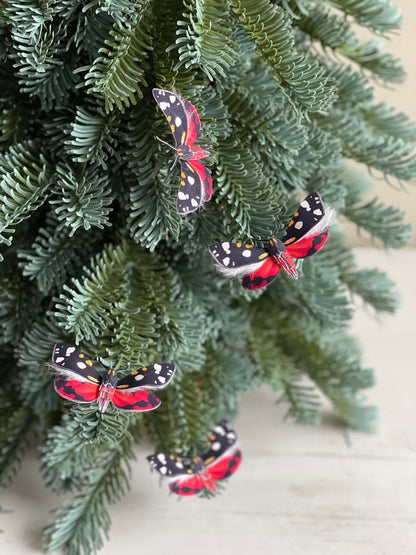 Paper Moth, Scarlet Tiger Moth on a Christmas Tree, Xmas moth