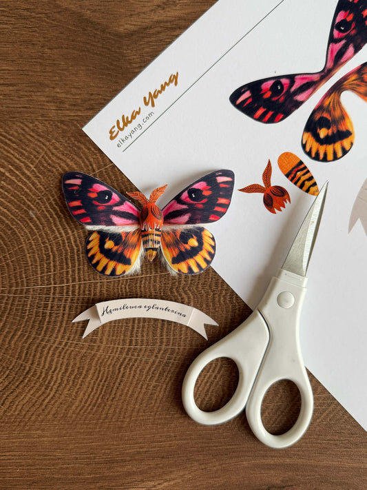 DIY Paper Sheep Moth Template, Paper butterfly pattern