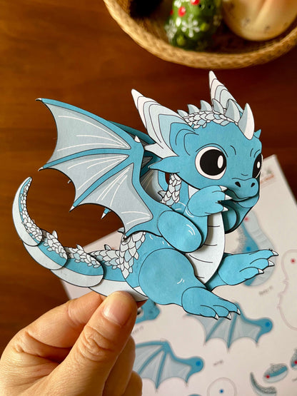 a digital template of baby dragon paper doll