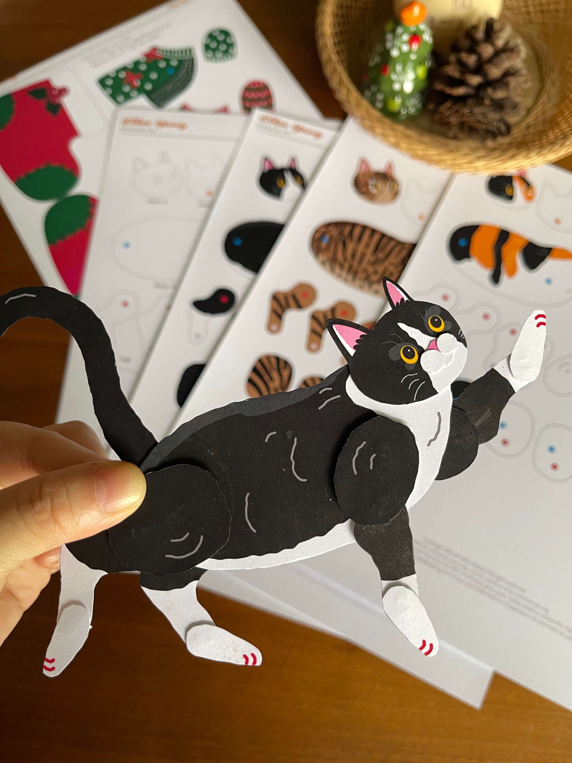 Cat paper doll digital template by ElkaYang. Perfect for cat lovers.