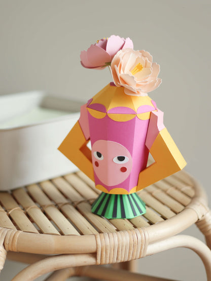 papercraft flower in vase by ElkaYang