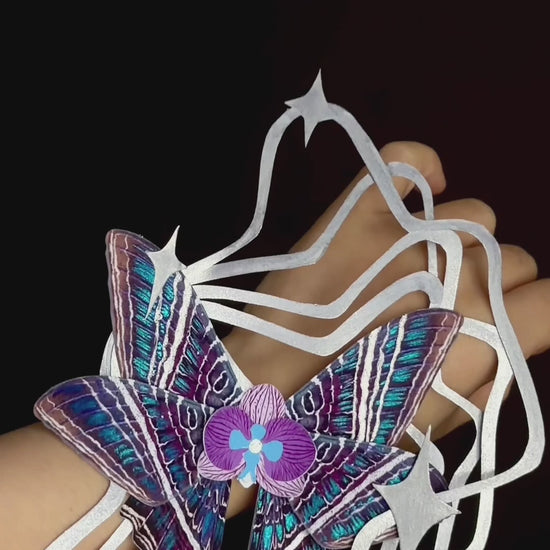 Moon Ripple, Fantasy Paper Moth Based on Moon Eyetail Moth