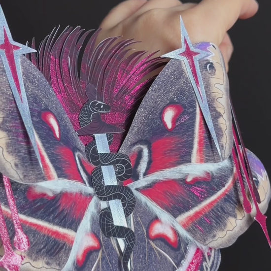 Cecropia Oath, Paper Fantasy moth based on Cecropia Moth