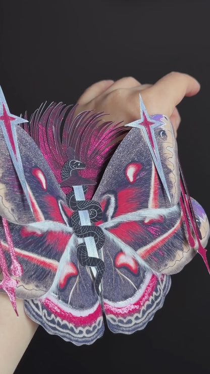 Cecropia Oath, Paper Fantasy moth based on Cecropia Moth