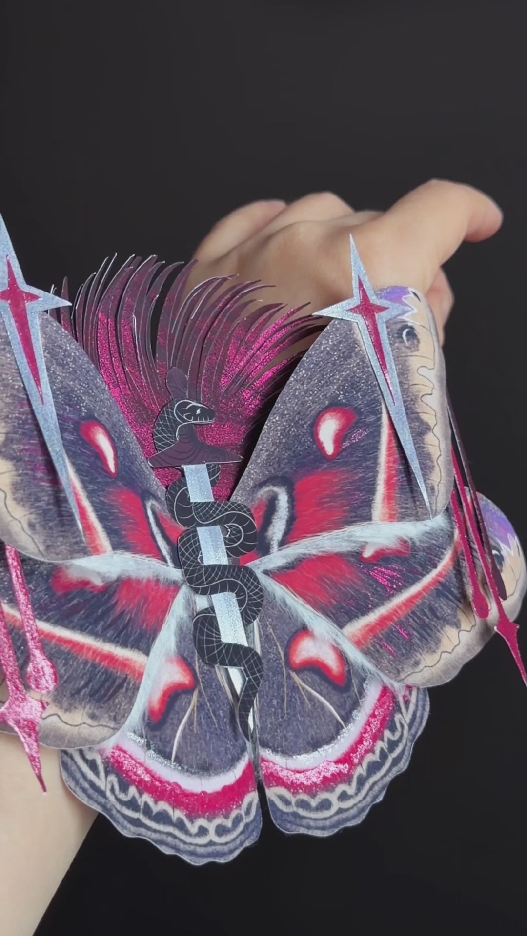 Cecropia Oath, Paper Fantasy moth based on Cecropia Moth