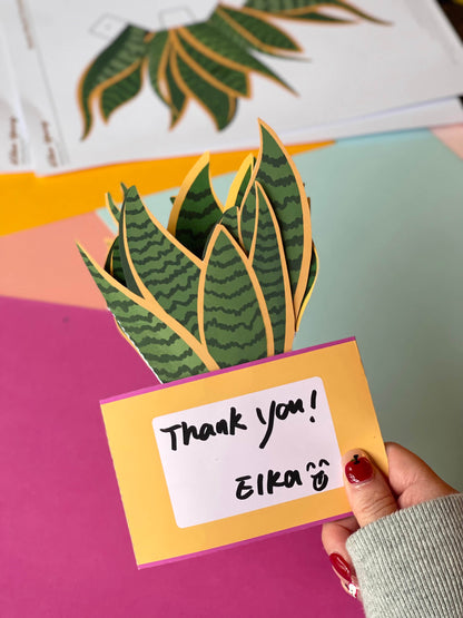 Snake Plants Pop Up Card