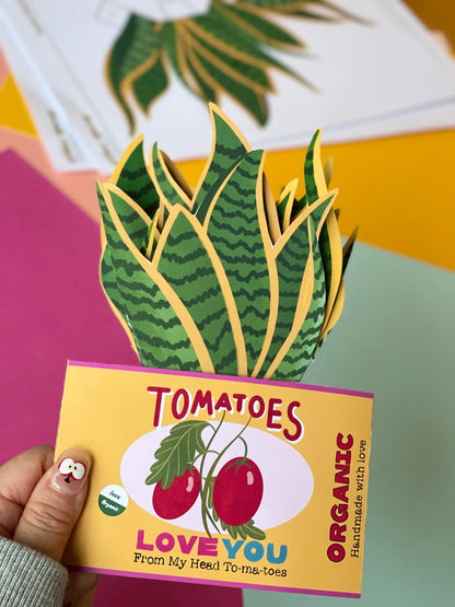 Snake Plants Pop Up Card