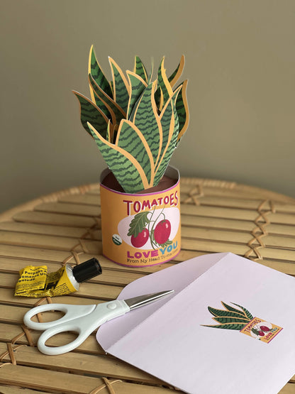 Snake Plants Pop Up Card